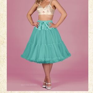British retro petticoat in mint (turquoise blue) crinoline fits xs s m l xl 2x